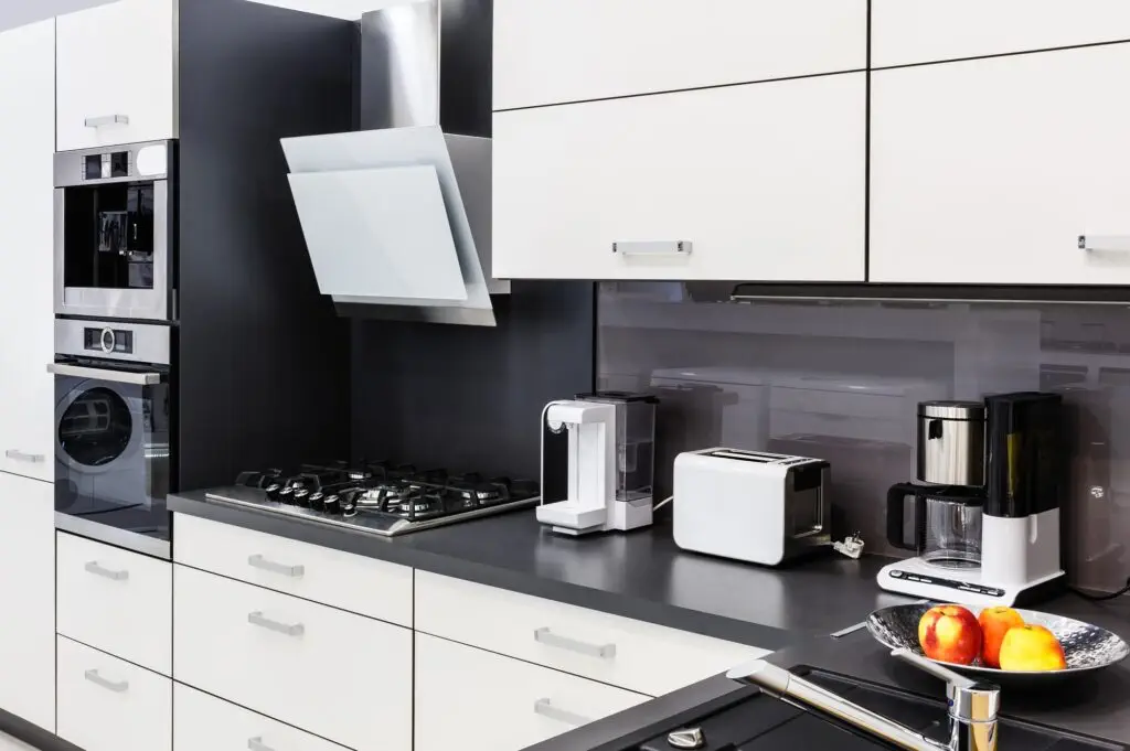 Modern hi-tek kitchen, clean interior design